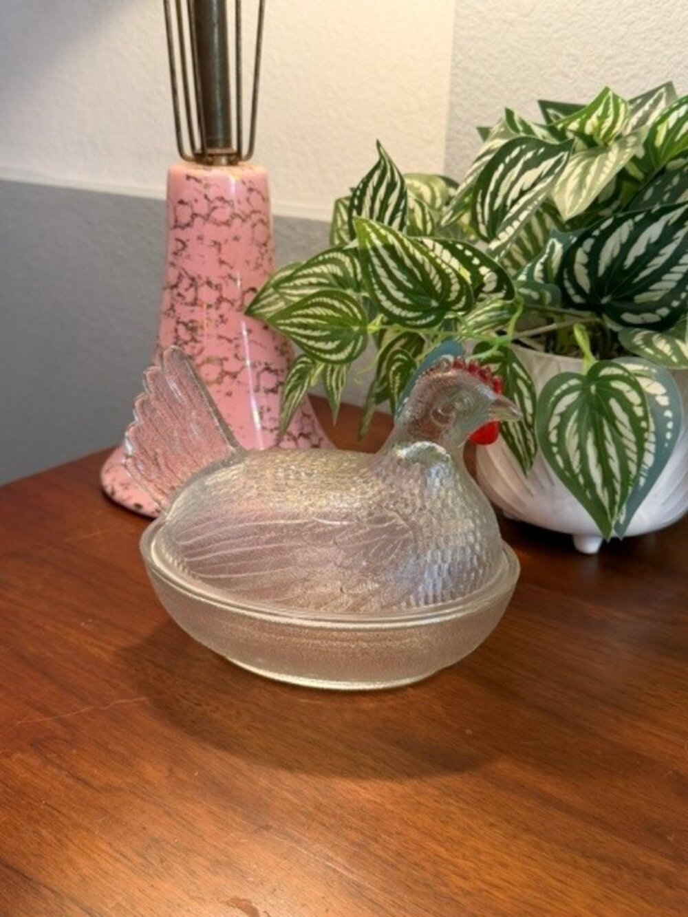 Vintage Clear Glass Hen on Nest Dish Indiana Glass 7" x 6" - Picture 3 of 7